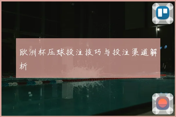 欧洲杯压球投注技巧与投注渠道解析